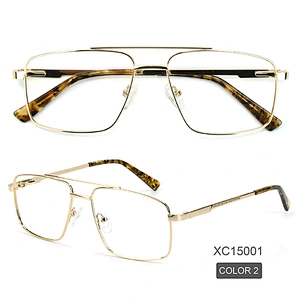 Black Retro metal optical frames double bridge men eyeglasses