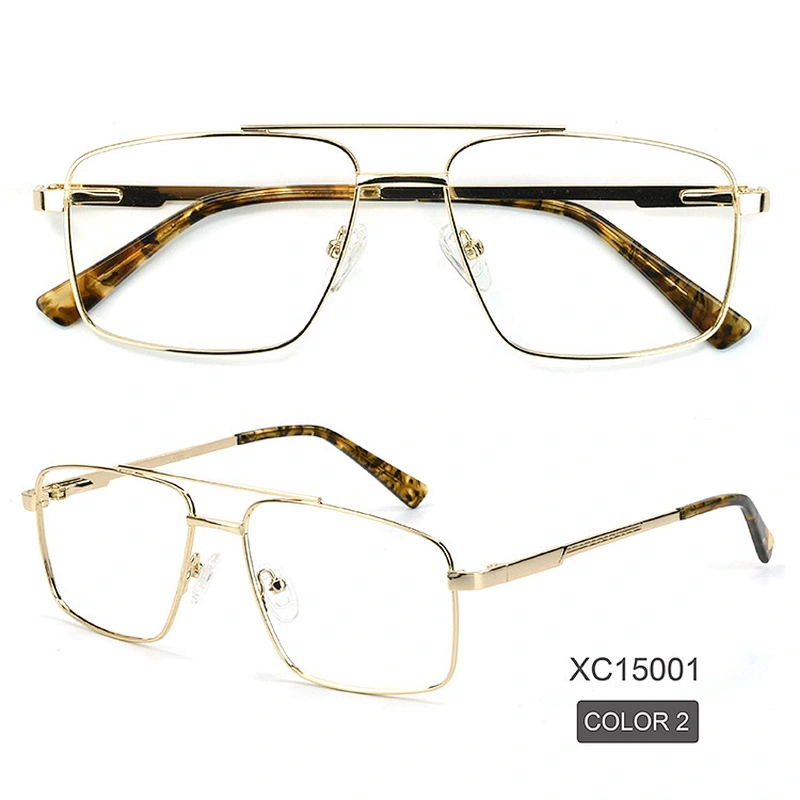 Black Retro metal optical frames double bridge men eyeglasses