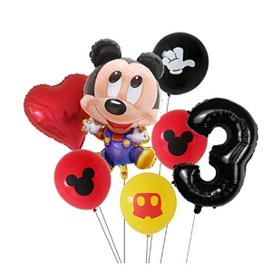 7pcs Cartoon Mickey Minnie Mouse Foil Balloons Set Globos For Baby Shower Kids Happy Birthday Party Decorations
