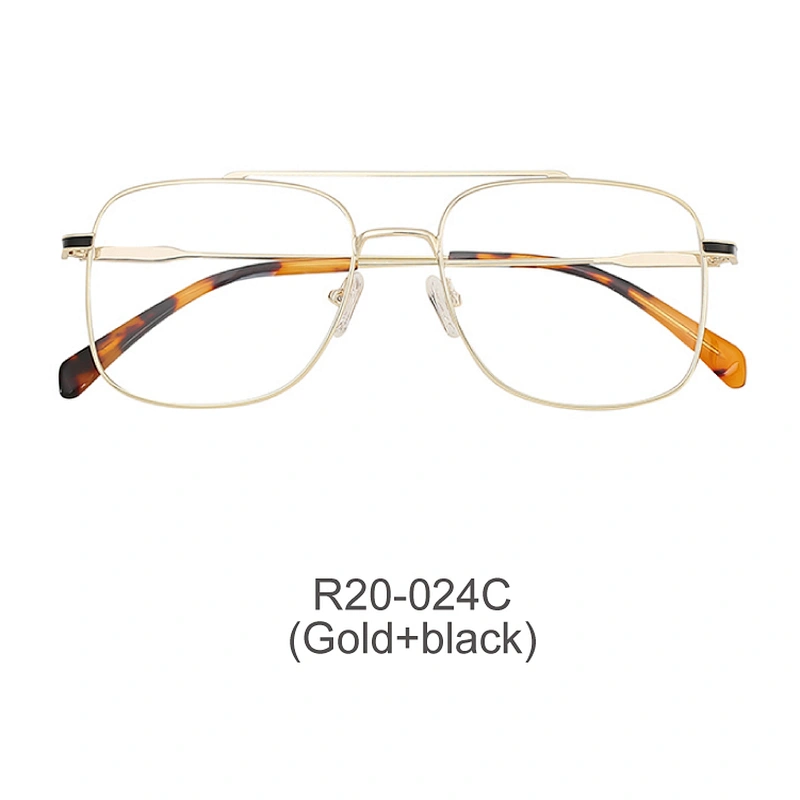 classic double bridge men eyeglasses care products square metal