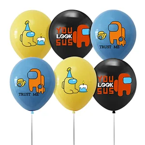 Among US Latex Balloons  with Conffeti Latex Balloon Birthday Party Decorations for Girls Women