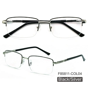 competitive half rim metal optical frame anti blue light blocking glasses manufacture