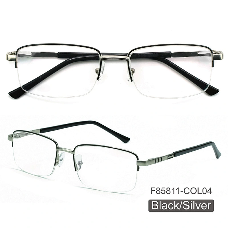 competitive half rim metal optical frame anti blue light blocking glasses manufacture