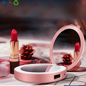 Multifunctional powerbank makeup mirror with light