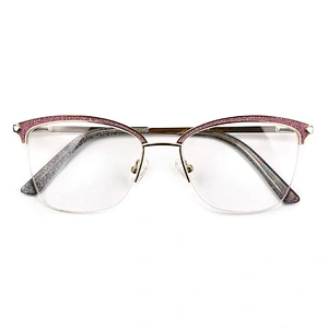 Luxury shining high quality women's metal optical glasses eyewear eyeglasses frames
