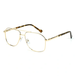 stylish cheap metal eyeglasses double bridge optical frames 2021
