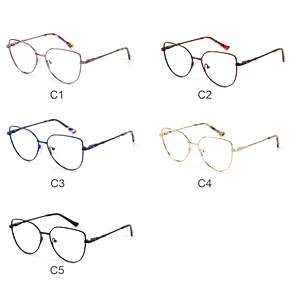2021 elegant metal eyeglasses frame over size 5 color popular optical frame