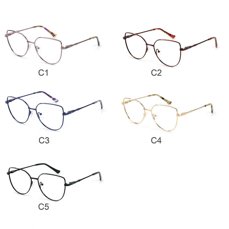 2021 elegant metal eyeglasses frame over size 5 color popular optical frame