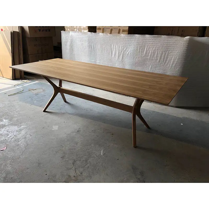 Rectangular wooden dining table