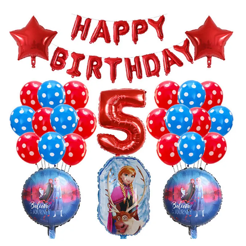 Frozen Party Latex Balloon Set Girl Kids 1 2 3 4 5 6 7 8 9 Birthday Party Decor Baby Shower Number Balloons Globos Supplies