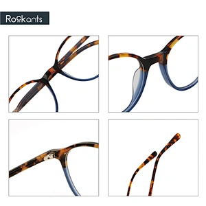 Latest design retro for woman acetate optical frame round eyeglasses