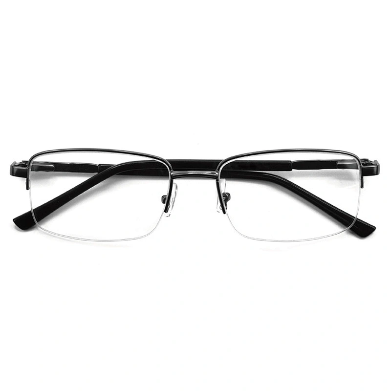 competitive half rim metal optical frame anti blue light blocking glasses manufacture