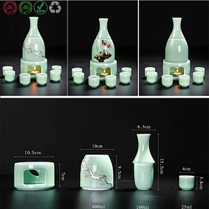 Retro Style Ceramic Sake Cup Set