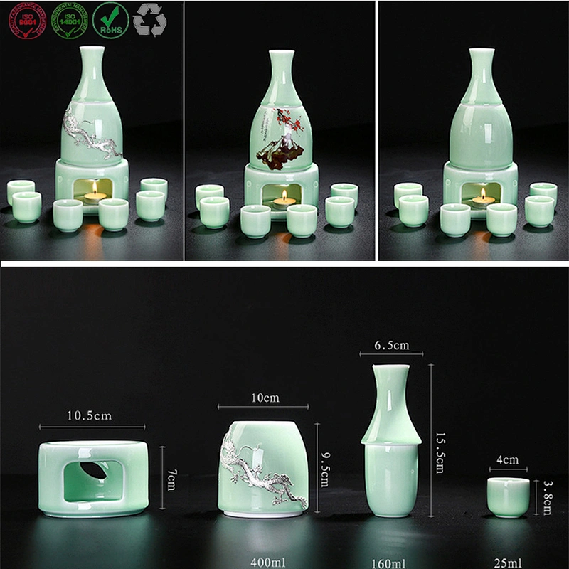 Retro Style Ceramic Sake Cup Set