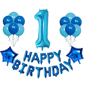 16 Inch Happy Birthday Balloon 18 Inch Star 30 Inch Number Foil Balloon Set