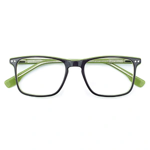 Acetate Men Patchwork Italy Design Rectangle Eye Glasses Clear Lens Optical Frames Spectacles