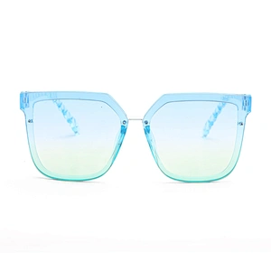 2021 Vintage Retro Style 8 Colors Big Square Crystal Gradient Feeling Full Rim Diamond Cut Sunglasses