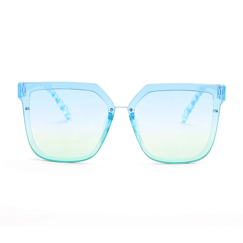 2021 Vintage Retro Style 8 Colors Big Square Crystal Gradient Feeling Full Rim Diamond Cut Sunglasses