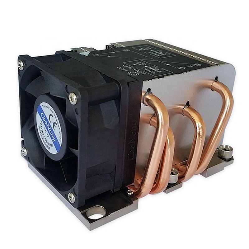 2U CPU cooler heat sink with copper heatpipes for 3647