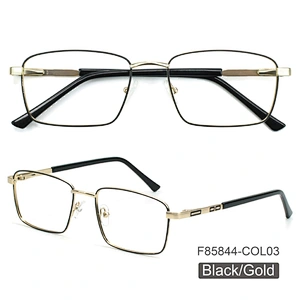 F85844 Fashion Design Men Retro Square Eyeglasses Full Rim Metal Optical Eyewear Frame