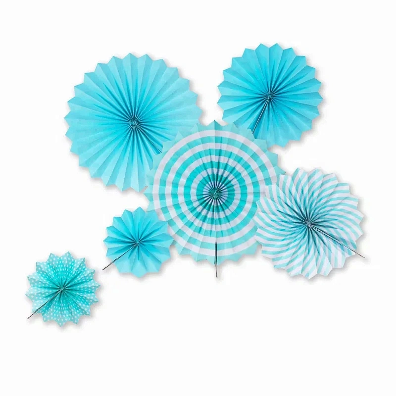Wholesale Party Supplies Decorations Sets Paper Decorations Fan Flower Hanging for Party 6pcs/pack