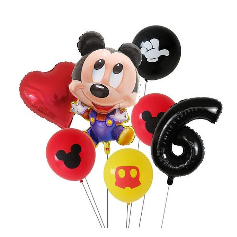 7pcs Cartoon Mickey Minnie Mouse Foil Balloons Set Globos For Baby Shower Kids Happy Birthday Party Decorations