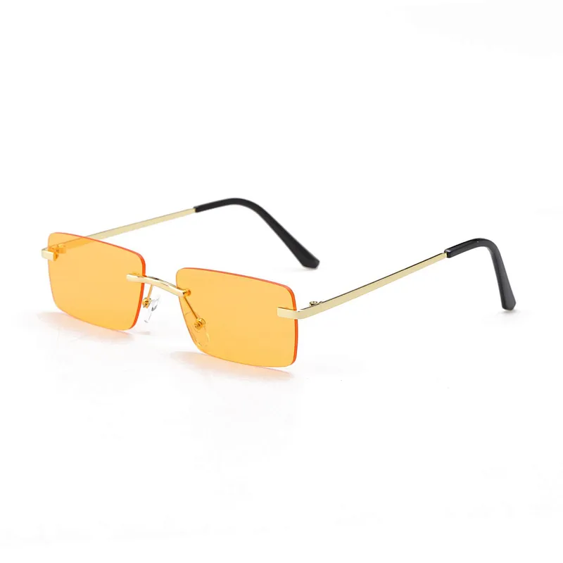 2021 Hot Sale Street Beat Fashion Rimless Square Frame sunglasses, 2020 women 2021hot sale shades sunglasses