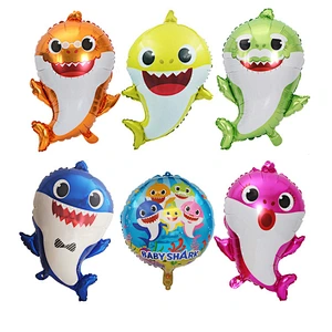 5pcs baby shark aluminum foil balloon sea animal theme birthday party decoration cartoon balloon set