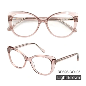 New Fashion Acetate Cat Eye Black Brown Customized Optical Reading Eyeglasses Frame for Women