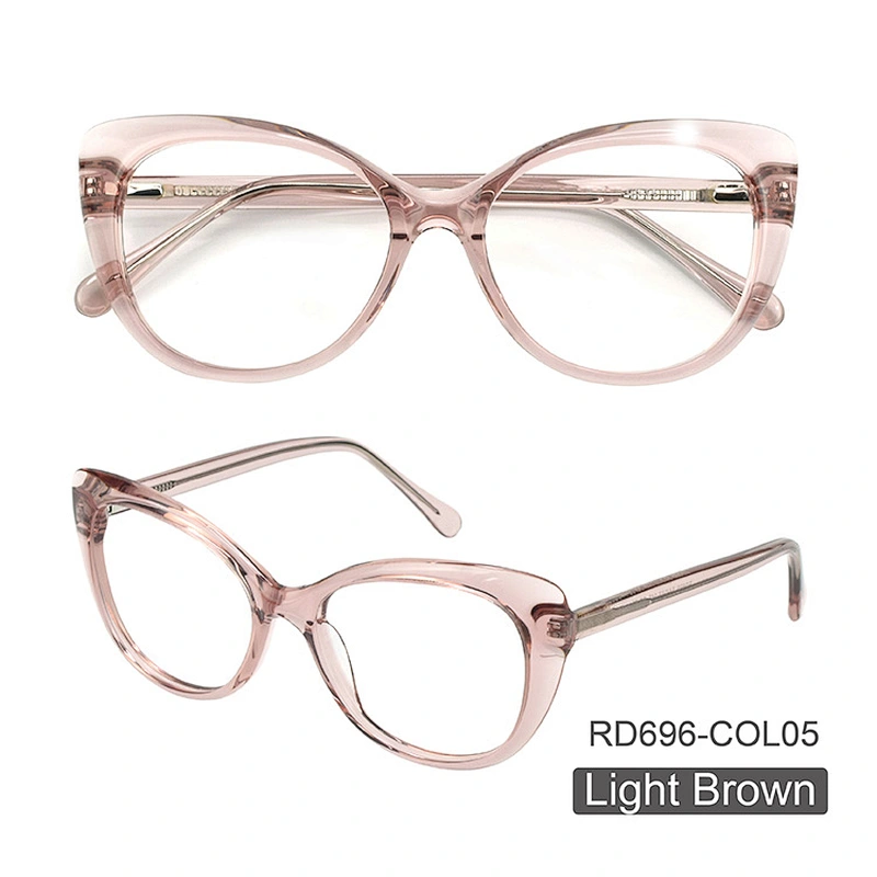 New Fashion Acetate Cat Eye Black Brown Customized Optical Reading Eyeglasses Frame for Women