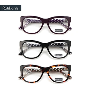 Newest design acetate colorful pattern frames glasses optical eyewear eyeglass for adults