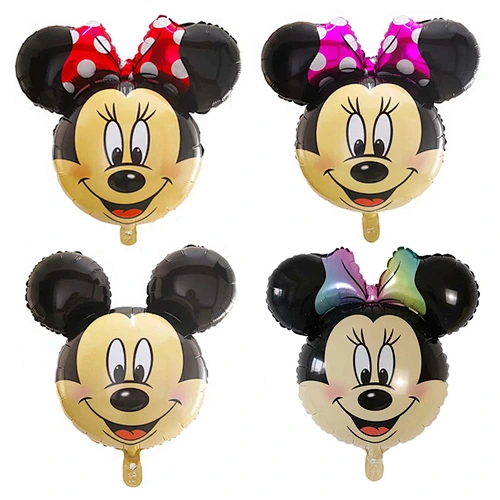 Amazon Hot Sales Large Size Cartoon Mickey Minnie Mouse Head Foil Balloons Kids Toy Birthday Party Decoration Balloons