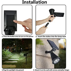 Solar  Light Solar Spotlights Outdoor 7 Singe Colors & Color Changing RGB