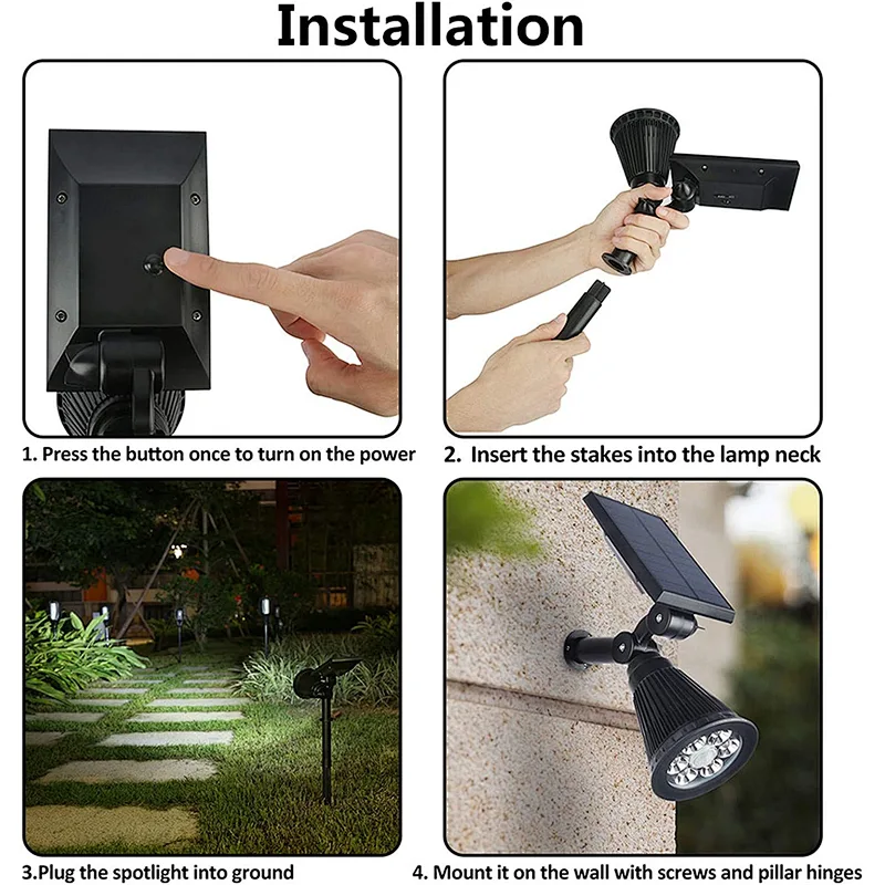 Solar  Light Solar Spotlights Outdoor 7 Singe Colors & Color Changing RGB