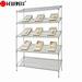 Customized Adjusting 5 Tiers Chrome Metal Slant Display Wire Shelving Rack