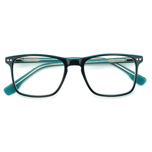 Acetate Men Patchwork Italy Design Rectangle Eye Glasses Clear Lens Optical Frames Spectacles