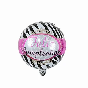 10 Inch Spanish Happy Birthday Foil Balloon FELIZ CUMPLEANOS Globos Birthday Party Decoration Foil Balloons
