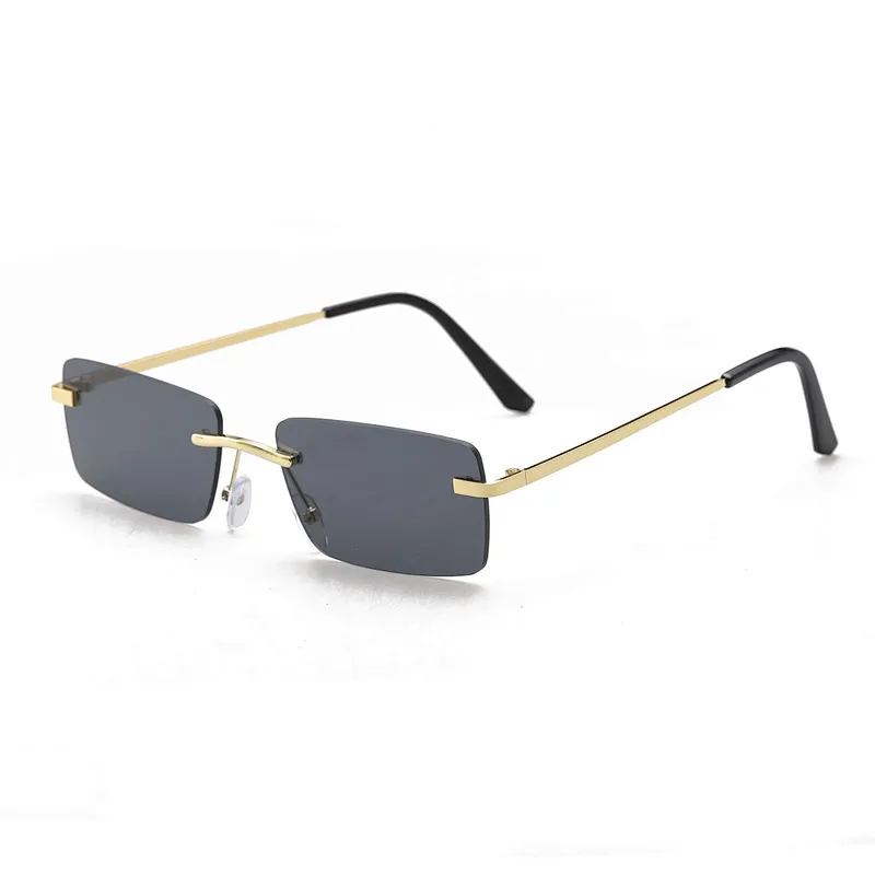 2021 Hot Sale Street Beat Fashion Rimless Square Frame sunglasses, 2020 women 2021hot sale shades sunglasses