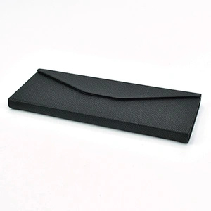 High quality Black Lay Flat Triangle Eyeglass Case Folding Glasses Case