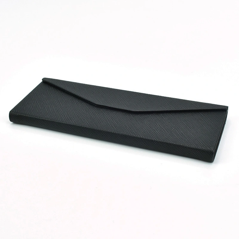 High quality Black Lay Flat Triangle Eyeglass Case Folding Glasses Case