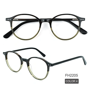 PH2205 most competitive 6 color round acetate optical frames spot goods eyeglasses