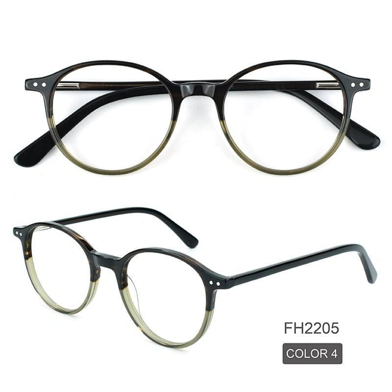 PH2205 most competitive 6 color round acetate optical frames spot goods eyeglasses