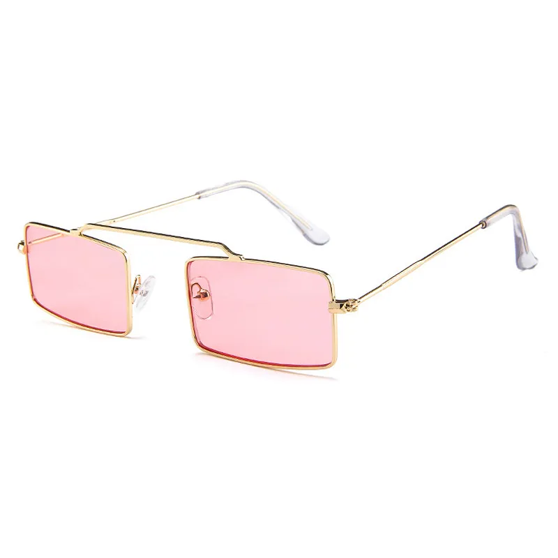 Wholesale Vintage Designer Small Fashion Rectangle Metal Square Trendy Women Shades Sun Glasses Sunglasses 2020 2021