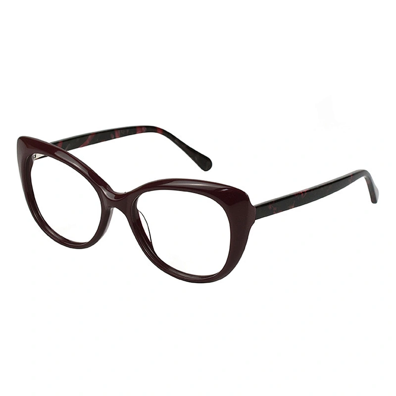 New Fashion Acetate Cat Eye Black Brown Customized Optical Reading Eyeglasses Frame for Women