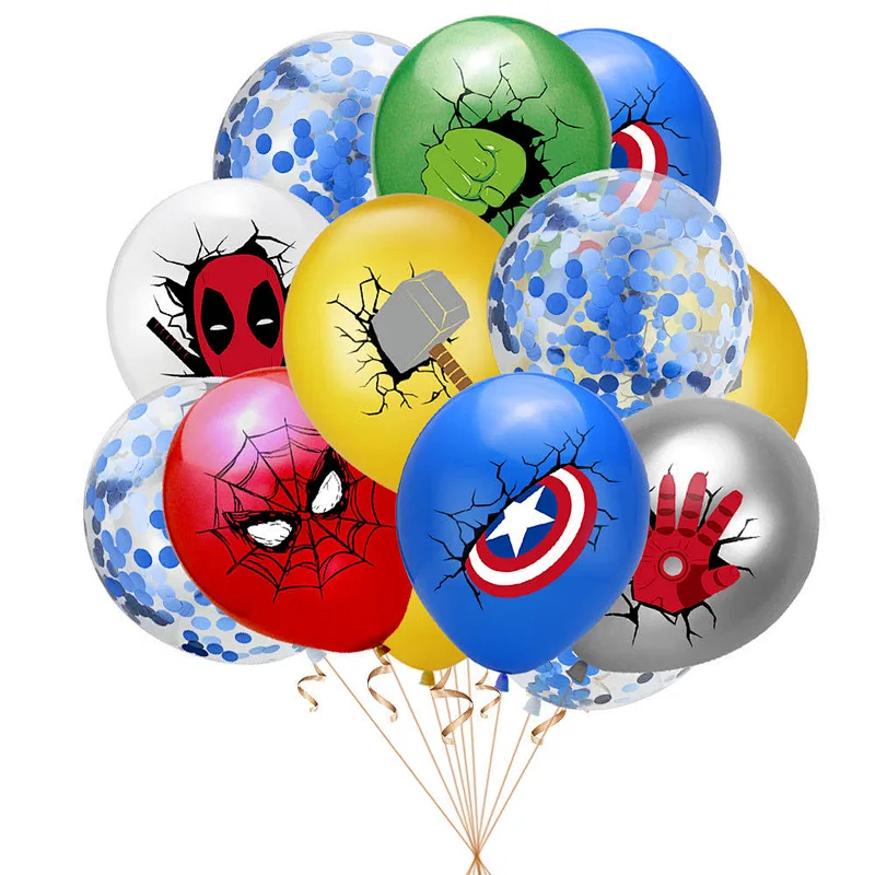 The Avengers Latex Balloons  with Conffeti Latex Balloon Birthday Party Decorations for Girls Women