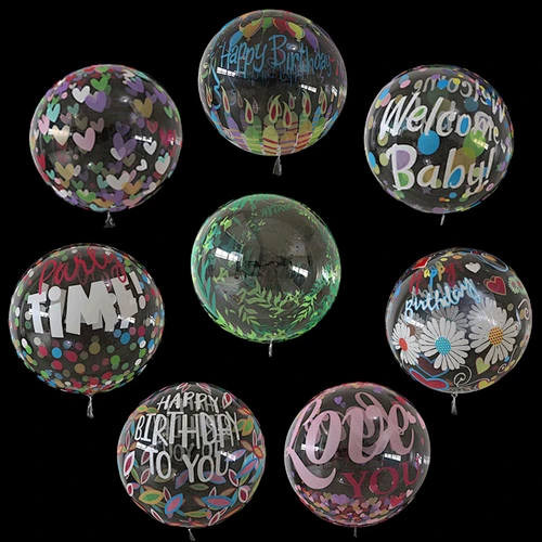 New Design 20 inch PVC Bobo Bubble Helium Balloons Birthday Party Decorations