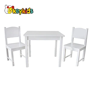 White Wooden Play Table And Chairs W08G145