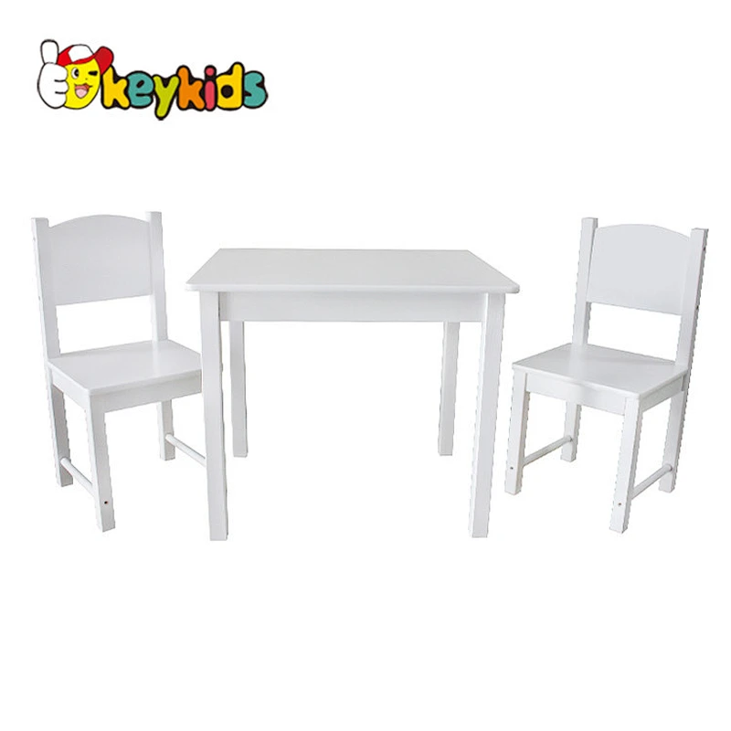 White Wooden Play Table And Chairs W08G145