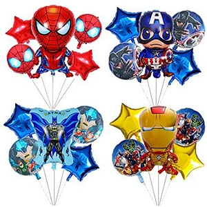 Superhero Theme Aluminum Foil Balloon Set Spiderman Batman Balloon Kids Birthday Toy Balloon Party Decoration