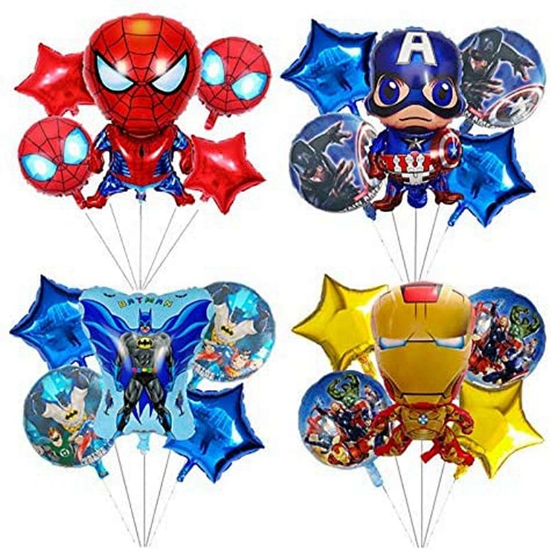 Superhero Theme Aluminum Foil Balloon Set Spiderman Batman Balloon Kids Birthday Toy Balloon Party Decoration